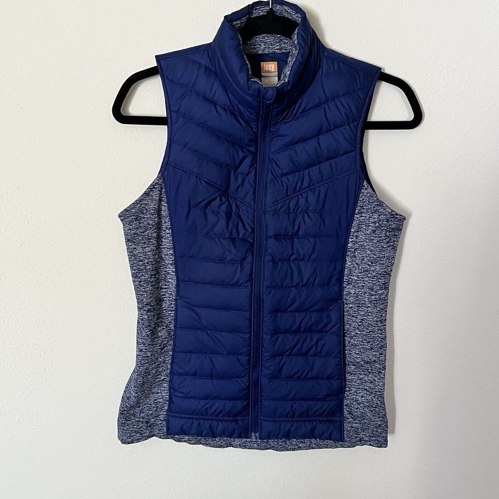 Lucy Tech"Winter Warrior" Goose Down Puffer Zip Vest, Blue, Size S
